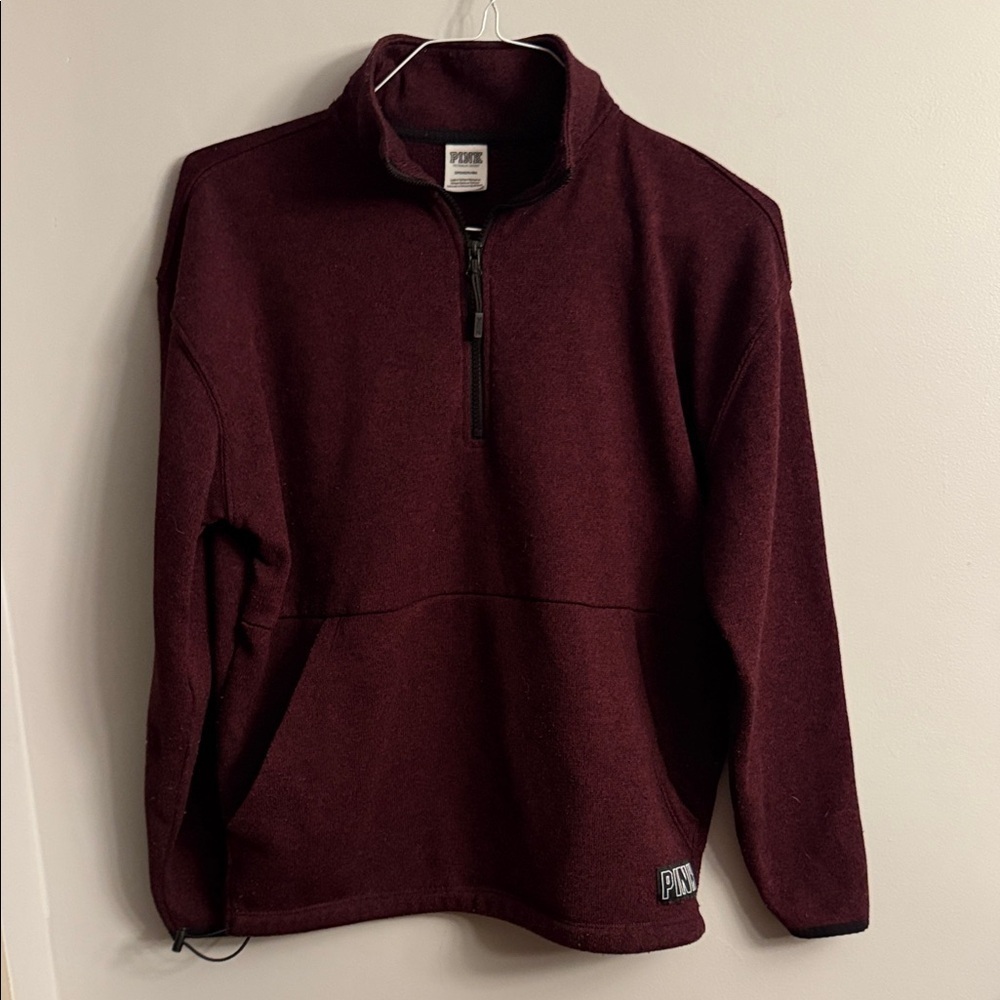 PINK Victoria's Secret Maroon pullover  Zip-Up